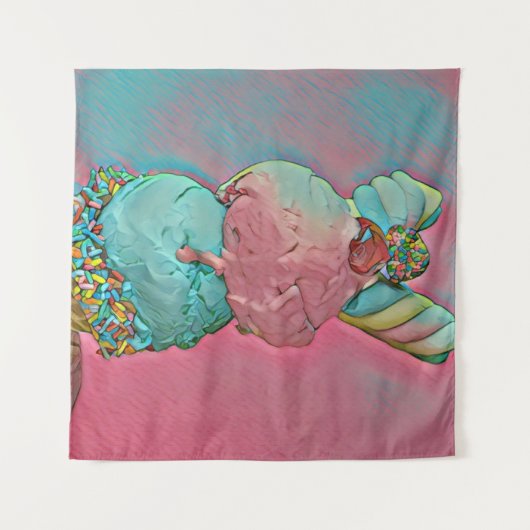 Eiscreme-Sprinklen Wandteppich (Vorderseite (Horizontal))