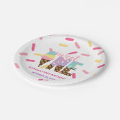 Eiscreme & Sprinkles Sweet One 1. Geburtstag Pappteller (Schrägansicht)