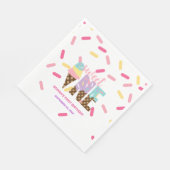 Eiscreme & Sprinkles Sweet One 1. Geburtstag Serviette (Ecke)