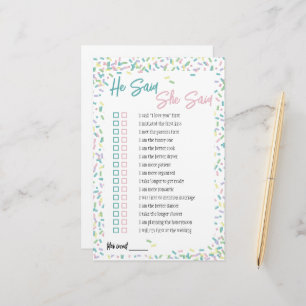 Eiscreme sprinklt er sagte, sie sagte Spiel Briefpapier