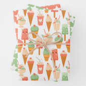 Eiscreme-Stars-Umschlagpapier Set 3 Geschenkpapier Set (Beispiel)