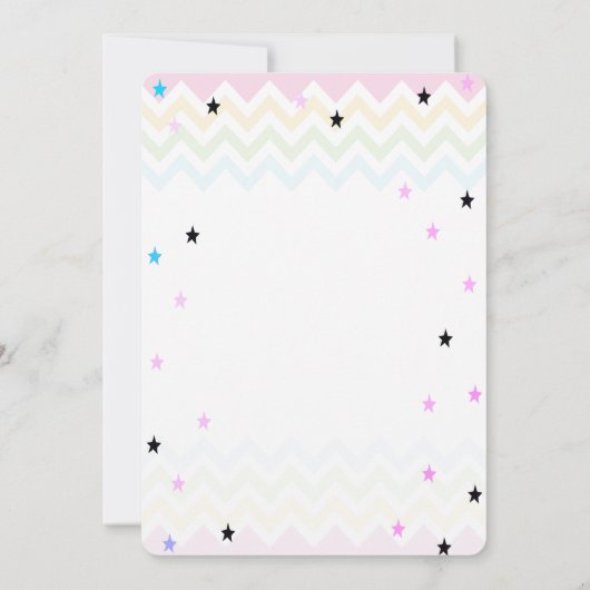 Eiscreme Stars Zigzag Einladung zum Geburtstag (Rückseite)