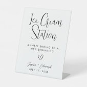 Eiscreme-Station Modernes, minimalistisches Schwar Sockelschild (Vorderseite)