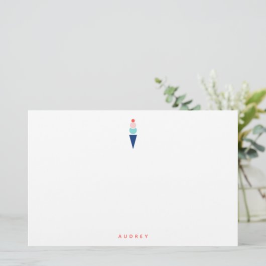 Eiscreme-Stationery Briefpapier (Stehend Vorderseite)