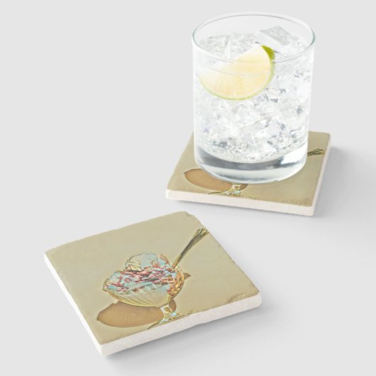 Eiscreme Steinuntersetzer (Seitenansicht)