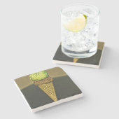 Eiscreme Steinuntersetzer (Seitenansicht)