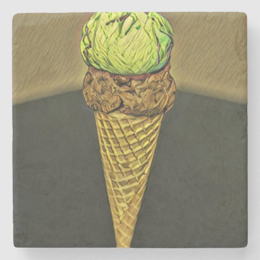 Eiscreme Steinuntersetzer (Vorderseite)