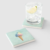 Eiscreme Steinuntersetzer (Seitenansicht)