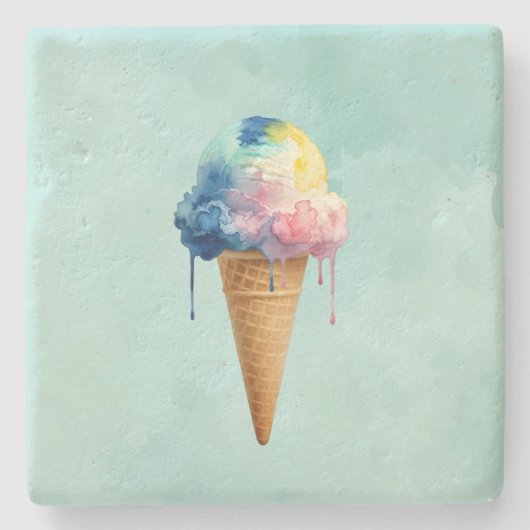 Eiscreme Steinuntersetzer (Vorderseite)