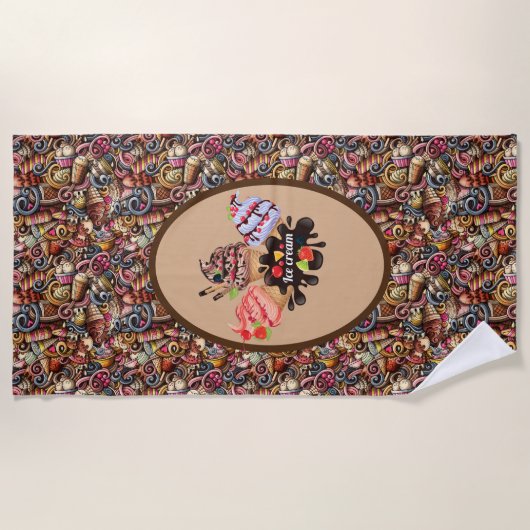 Eiscreme Strandtuch (Vorderseite)