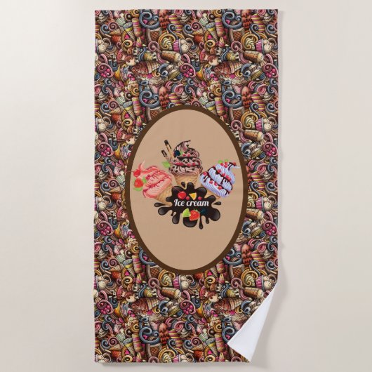 Eiscreme Strandtuch (Vorderseite)