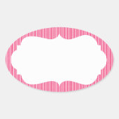 Eiscreme-Streifen mit Monogramm Ovaler Aufkleber (Vorderseite)