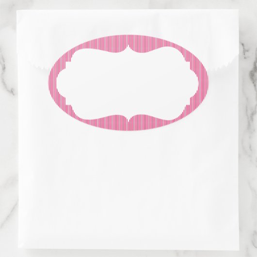 Eiscreme-Streifen mit Monogramm Ovaler Aufkleber (Tasche)