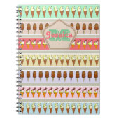 Eiscreme Streifen Personalisiert Notizblock (Vorderseite)