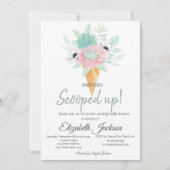 Eiscreme Succuents Blume Brautparty Einladung (Vorderseite)