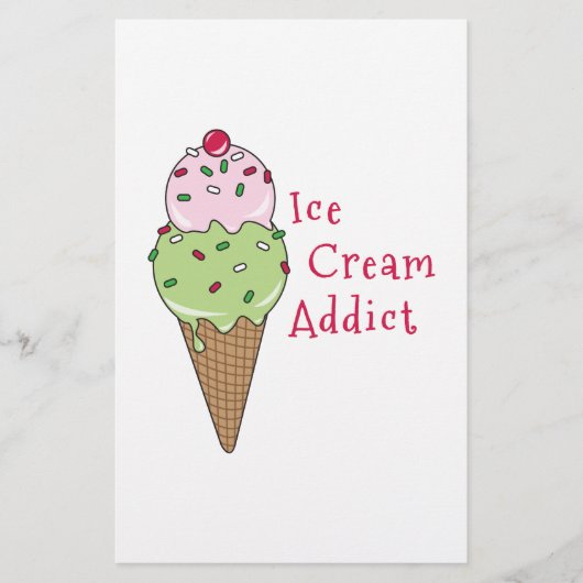 Eiscreme-Süchtiger Briefpapier (Vorderseite)