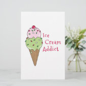 Eiscreme-Süchtiger Briefpapier (Stehend Vorderseite)