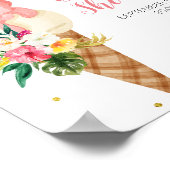 Eiscreme Summer Floral Brautparty Begrüßungszeiche Poster (Ecke)