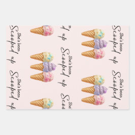 Eiscreme Summer Scoopup Brautparty Gefallen Geschenkpapier Set