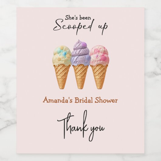 Eiscreme Summer Scoopup Brautparty Gefallen Weinetikett (Einzelnes Label)