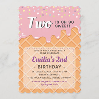 Eiscreme Summer Sweet Baby Girl Geburtstagsparty Einladung