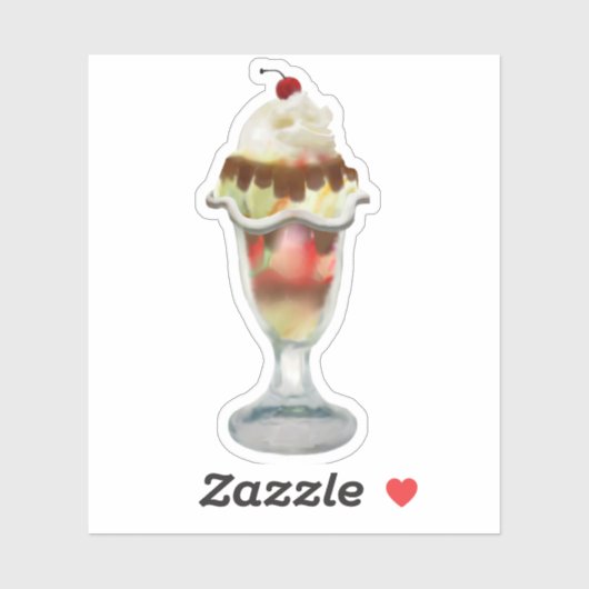 Eiscreme Sundae Aufkleber (Blatt)
