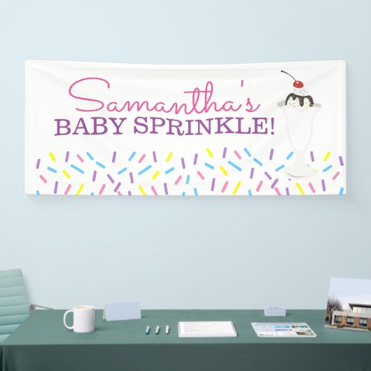 Eiscreme Sundae Baby Sprinkle Custom Banner (Messe)