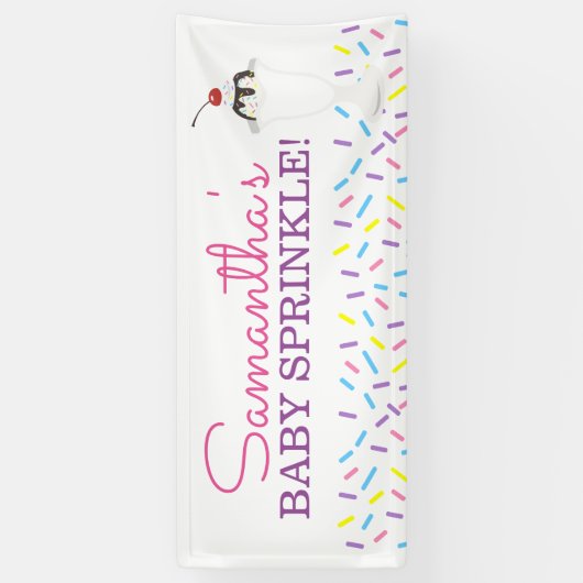 Eiscreme Sundae Baby Sprinkle Custom Banner (Vertikal)