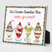 Eiscreme Sundae Bar | Hochzeitszeichen oder Babydu Fotoplatte (Seite)