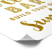 Eiscreme Sundae Bar Sign Gold Confetti Poster (Ecke)