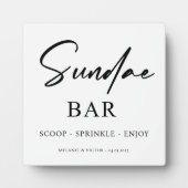 Eiscreme Sundae Bar Wedding Sign Fotoplatte (Vorderseite)