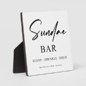 Eiscreme Sundae Bar Wedding Sign Fotoplatte (Vorderseite)