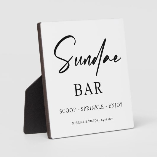 Eiscreme Sundae Bar Wedding Sign Fotoplatte (Vorderseite)