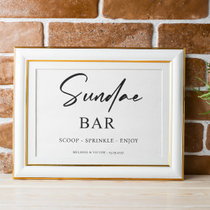 Eiscreme Sundae Bar Wedding Sign Poster