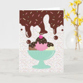 Eiscreme Sundae Blank Karte (Gelbe Blume)
