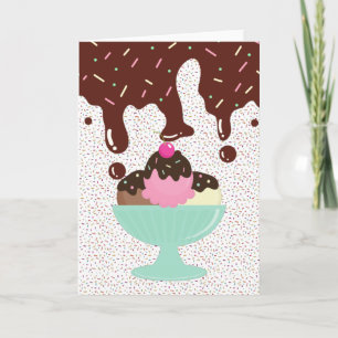 Eiscreme Sundae Blank Karte