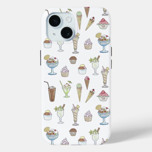 Eiscreme Sundae Collage Case-Mate iPhone Hülle (Rückseite)