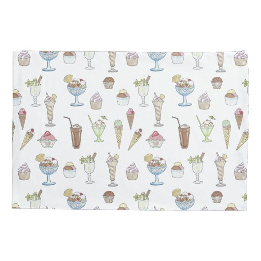 Eiscreme Sundae Collage Kissenbezug (Rückseite-Links)