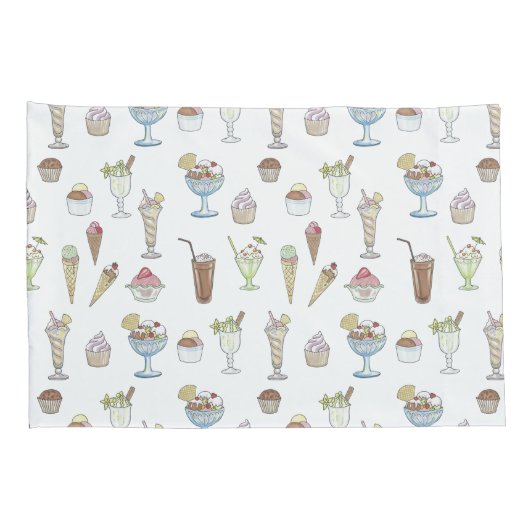 Eiscreme Sundae Collage Kissenbezug (Rückseite-Rechts)