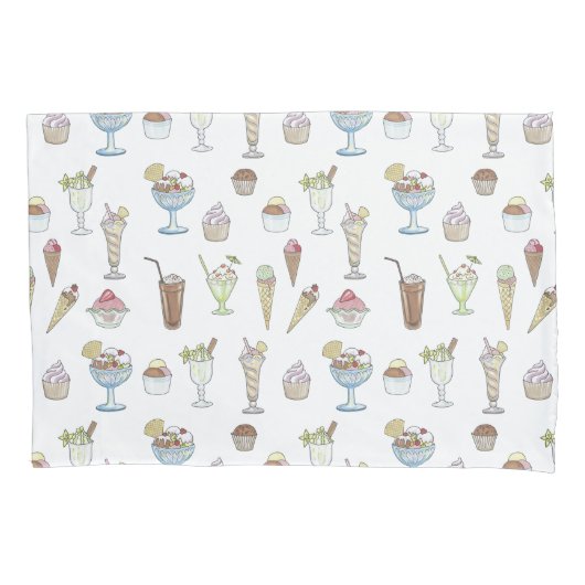 Eiscreme Sundae Collage Kissenbezug (Vorderseite-Links)