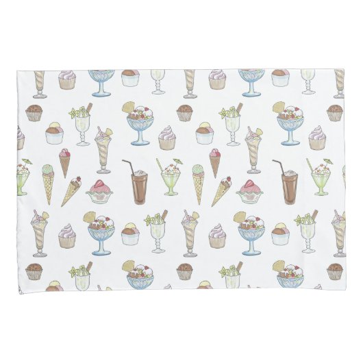 Eiscreme Sundae Collage Kissenbezug (Vorderseite-Rechts)