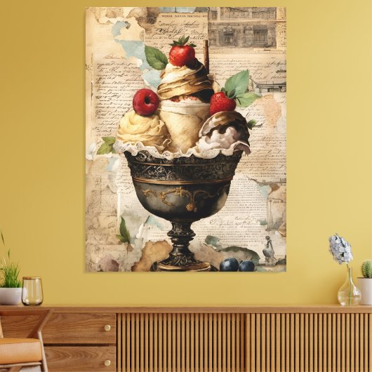 Eiscreme Sundae Collage Leinwanddruck (Insitu (Wohnzimmer))