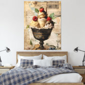 Eiscreme Sundae Collage Leinwanddruck (Insitu (Schlafzimmer))