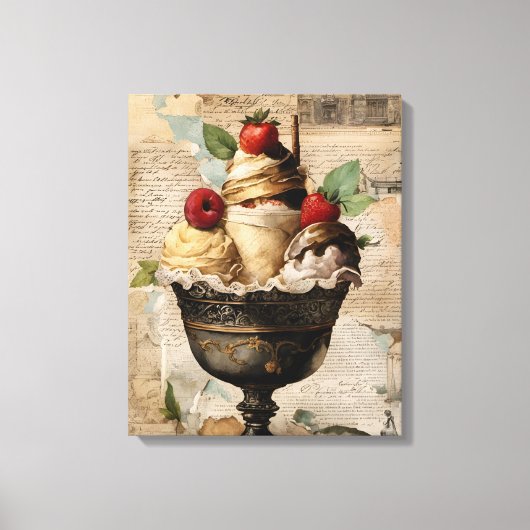Eiscreme Sundae Collage Leinwanddruck (Vorderseite)