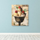 Eiscreme Sundae Collage Leinwanddruck (Insitu (Holzboden))