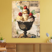 Eiscreme Sundae Collage Leinwanddruck (Insitu (Wohnzimmer))