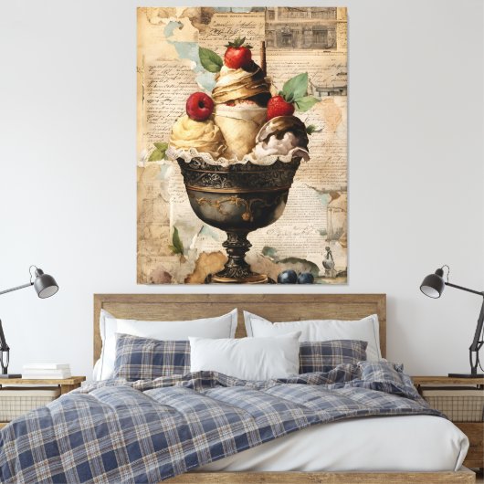 Eiscreme Sundae Collage Leinwanddruck (Insitu (Schlafzimmer))