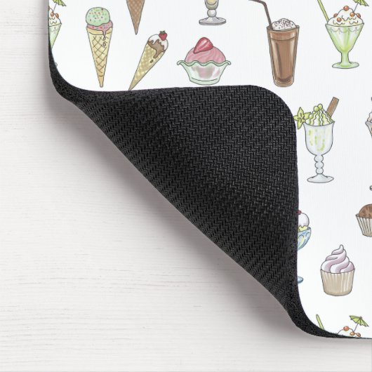 Eiscreme Sundae Collage Niedliches Muster Mousepad (Ecke)