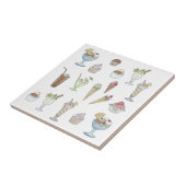 Eiscreme Sundae Collage White Fliese (Seite)