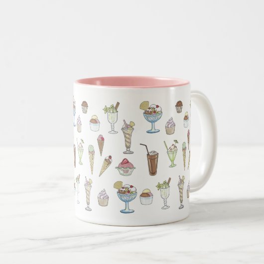 Eiscreme Sundae Collage Zweifarbige Tasse (VorderseiteRechts)